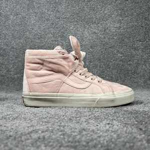 Vans Sk8 Hi Reissue Women's Size 7 Pink Velvet Knotted Bow Skate Shoes Used